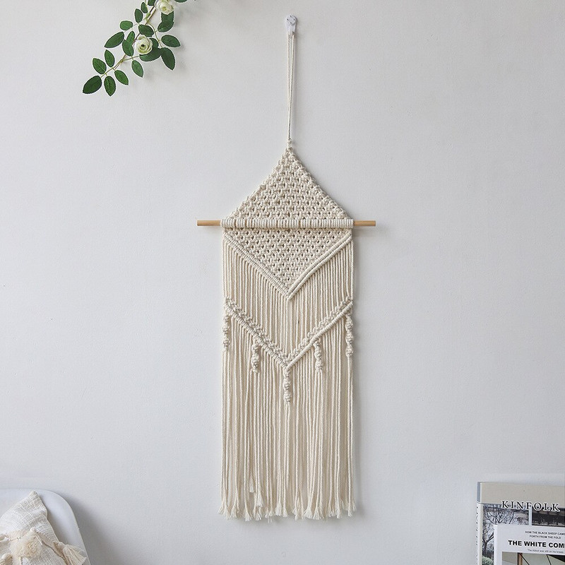 Boho Colorful Leaves Gobelin Bojt fali dekoráció Makramé falakasztó, kézzel készített szövött álomfogó karácsonyi esküvői ajándék