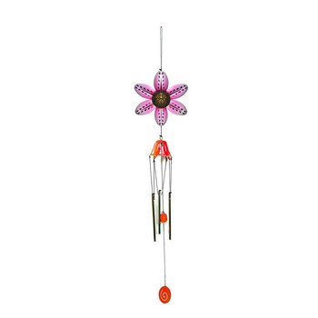 Σφυρήλατο σίδερο με 6 πέταλα Flower Wind Chime μενταγιόν Δημιουργικό πολύχρωμο στολίδι 13ME