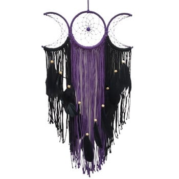 Πολύχρωμο Triple Moon Dream Catcher Κρεμαστό Στολίδι Χειροτεχνία για Σαλόνι Υπνοδωμάτιο Σπίτι Διακόσμηση τοίχου 13ME