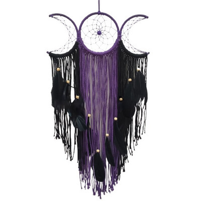 Többszínű Triple Moon Dream Catcher medál függő dísz kézműves otthoni használatra Hálószoba Nappali Bölcsőde fali dekoráció 13ME