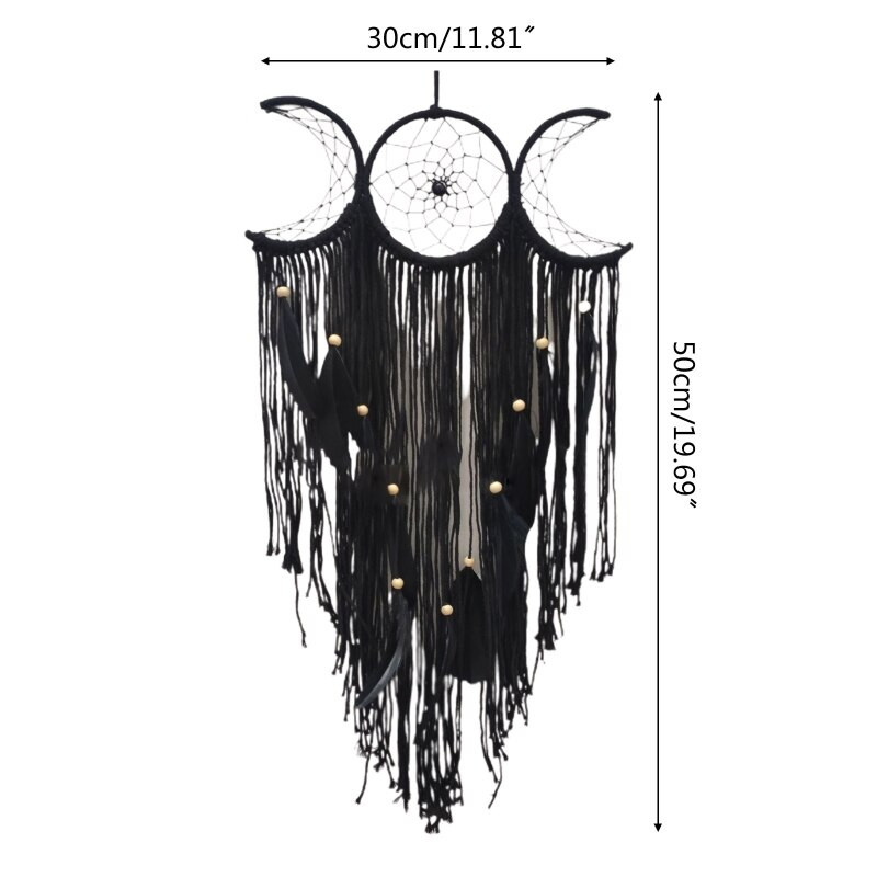 Többszínű Triple Moon Dream Catcher medál függő dísz kézműves otthoni használatra Hálószoba Nappali Bölcsőde fali dekoráció 13ME
