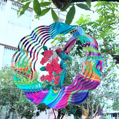 3D въртящи се вятърни камбанки от неръждаема стомана Wind Spinner Bell за декор на стаята Естетична градинска декорация Външни висящи вятърни камбанки