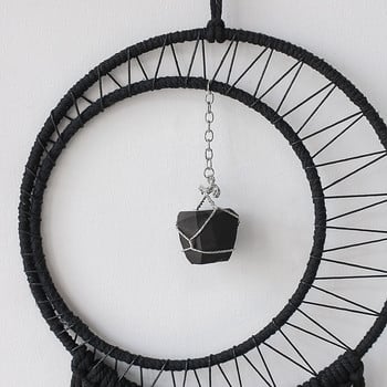 Nordic Black Moon Star Macrame Dream Catcher Διακόσμηση σπιτιού Κρεμαστό τοίχο Ταπετσαρία τοίχου Boho Διακόσμηση τοίχου για υπνοδωμάτιο σαλονιού