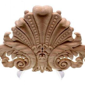 RUNBAZEF Антични декоративни дървени апликации Мебелен декор Врата на шкафа Неправилни дървени корнизи Резба на цветя Фигурка Занаят