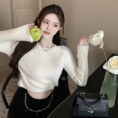 Pulover de dama toamna-iarna cu maneci lungi si decolteu oval