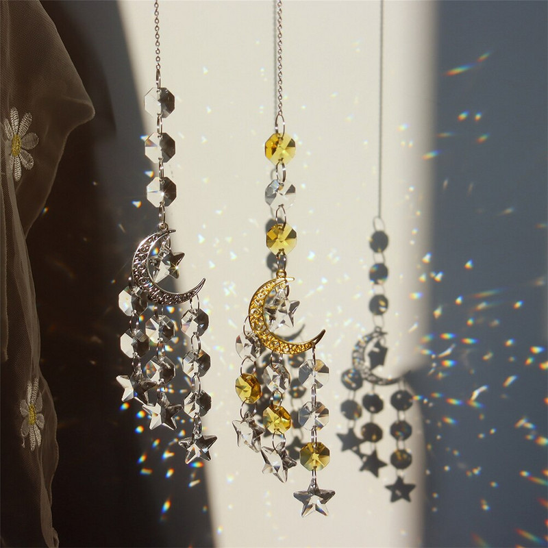 Kristalni vjetreni ukrasi, metalna kugla za sunce, kristalni viseći metalni ukras, privjesak, obrt za vrtni prozor