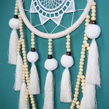 Macrame Wall Hanging Dream Catcher Large Natural Hairball (χάντρες με φούντα) CNIM Hot