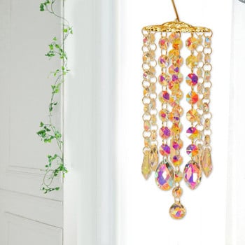 Crystal Wind Chime κρεμαστό κρεμαστό σταγόνες για υπαίθριο εσωτερικό κήπο Παράθυρο κουρτίνα γάμου Πολυέλαιος DIY Διακοσμήσεις Δώρο