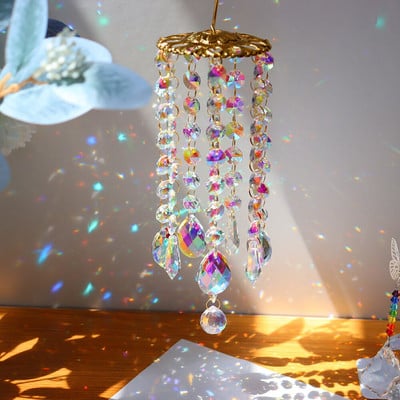 Crystal Wind Chime κρεμαστό κρεμαστό σταγόνες για υπαίθριο εσωτερικό κήπο Παράθυρο κουρτίνα γάμου Πολυέλαιος DIY Διακοσμήσεις Δώρο