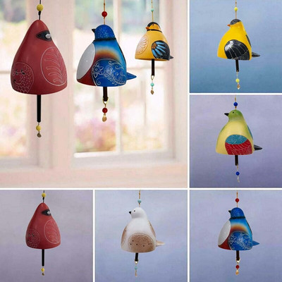 Bird Song Bell Διακόσμηση κήπου Creative Wind Chime μενταγιόν Ζώο διακόσμηση Αυλή Καλλιτεχνική ζωγραφισμένη ρητίνη Bird Wind Chimes