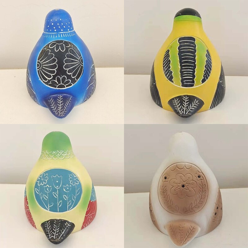 Paukščių giesmių varpelio sodo dekoravimas Kūrybinis vėjo varpelis pakabukas Gyvūnų dekoras Kiemas Meniškai dažytos dervos paukščių vėjo varpeliai