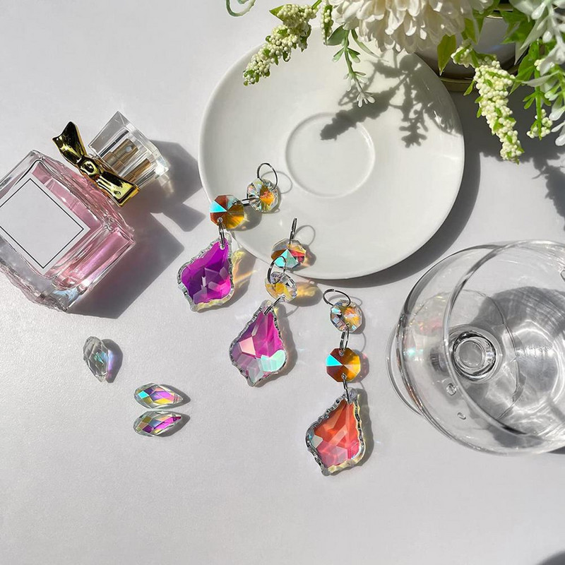 20db/szett Lámpa medál Fényes Exquisite Faux Crystal Tear Drop Suncatcher Clear csillár medál szobadekorációhoz