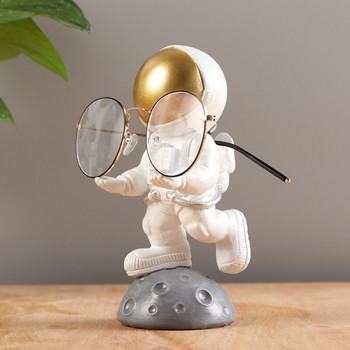 Държач за очила астронавт Стойка за дисплеи за очила от смола Занаятчийски забавен настолен орнамент Детски играчки Подарък Творчески декор за маса