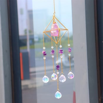 Crystal Wind Chime Prism Πολύχρωμα τρισδιάστατα περιστρεφόμενα κρεμαστά στολίδια Windbell Home Garden Wall Car Διακοσμήσεις κρεβατοκάμαρας