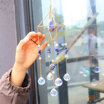 Prism Windchime Crystal Πολύχρωμο Στολίδι Κρεμαστό Ανεμοστρόβιλο Δωμάτιο Τέχνης Αυτοκινήτου Εσωτερική Εξωτερική Διακόσμηση τοίχου σπιτιού