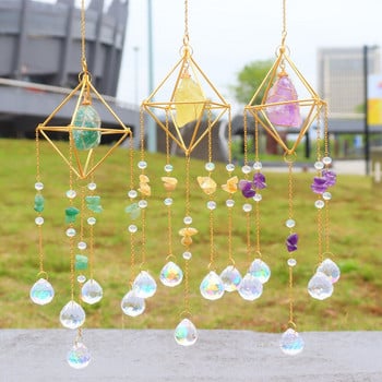 Prism Windchime Crystal Πολύχρωμο Στολίδι Κρεμαστό Ανεμοστρόβιλο Δωμάτιο Τέχνης Αυτοκινήτου Εσωτερική Εξωτερική Διακόσμηση τοίχου σπιτιού