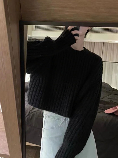 Pulover de iarnă lejer cu mânecă lungă