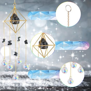 Crystal Wind Chime Prism Πολύχρωμα τρισδιάστατα περιστρεφόμενα κρεμαστά στολίδια Windbell Home Garden Wall Car Διακοσμήσεις κρεβατοκάμαρας