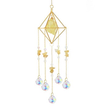 Prism Windchime Crystal Πολύχρωμο Στολίδι Κρεμαστό Ανεμοστρόβιλο Δωμάτιο Τέχνης Αυτοκινήτου Εσωτερική Εξωτερική Διακόσμηση τοίχου σπιτιού