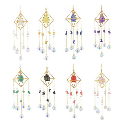 Prism Windchime Crystal Πολύχρωμο Στολίδι Κρεμαστό Ανεμοστρόβιλο Δωμάτιο Τέχνης Αυτοκινήτου Εσωτερική Εξωτερική Διακόσμηση τοίχου σπιτιού