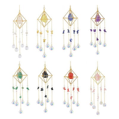 Prism Windchime Crystal Πολύχρωμο Στολίδι Κρεμαστό Ανεμοστρόβιλο Δωμάτιο Τέχνης Αυτοκινήτου Εσωτερική Εξωτερική Διακόσμηση τοίχου σπιτιού