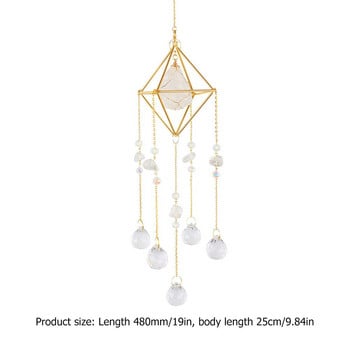 Crystal Wind Chimes Φυσική πέτρα Μεταλλικά κρεμαστά πρίσματα Φωτιστικά Ball Catcher Στολίδι Κρεμαστό κόσμημα Πολυέλαιος Διακόσμηση δωματίου σπιτιού