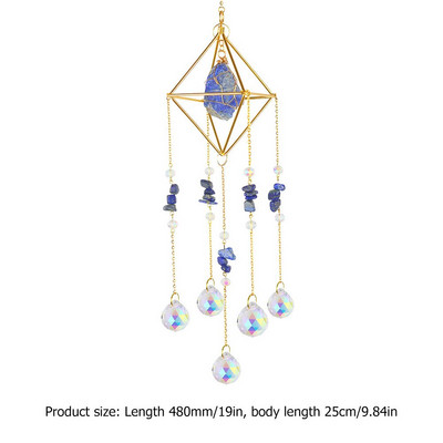 Kristalna zvona vjetra Prirodni kamen Metalne viseće prizme Rasvjeta Hvatač loptica Ukras Nakit Privjesak Luster Dekoracija kućne sobe
