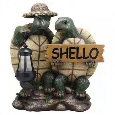 Teknősbéka szobor Művészet Teknős Szobor Kézműves Díszek Kerti Állatgyanta figura Dekoráció Szabadtéri Udvar Otthon Tavaszi dekoráció