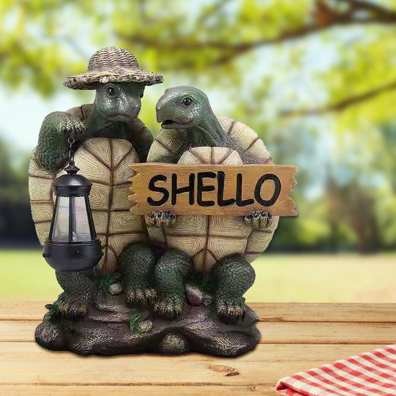 Teknősbéka szobor Művészet Teknős Szobor Kézműves Díszek Kerti Állatgyanta figura Dekoráció Szabadtéri Udvar Otthon Tavaszi dekoráció