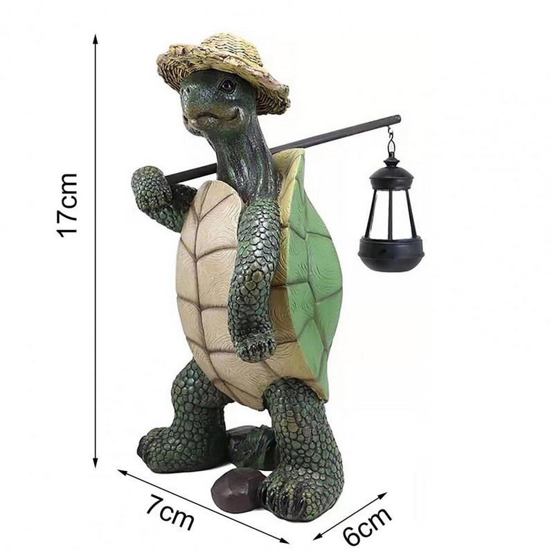 Teknősbéka szobor Művészet Teknős Szobor Kézműves Díszek Kerti Állatgyanta figura Dekoráció Szabadtéri Udvar Otthon Tavaszi dekoráció