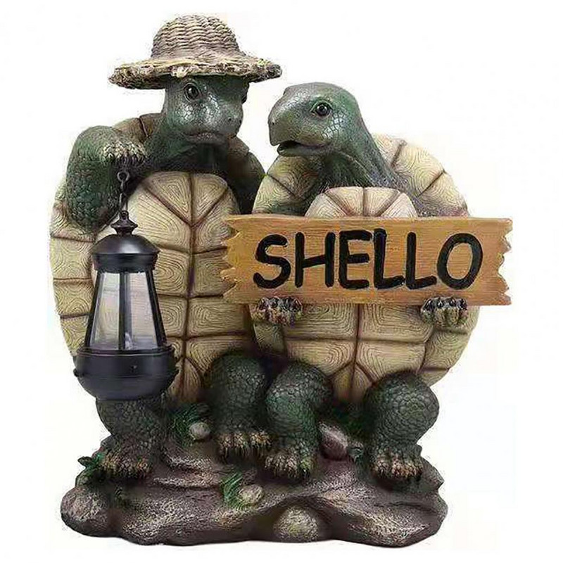 Teknősbéka szobor Művészet Teknős Szobor Kézműves Díszek Kerti Állatgyanta figura Dekoráció Szabadtéri Udvar Otthon Tavaszi dekoráció