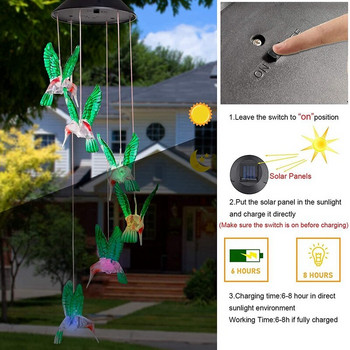 LED Solar Hummingbird Wind Chimes Ημέρα της μητέρας Γενέθλια Γυναίκες Γιαγιά Καλύτερα δώρα Εσωτερική Εξωτερική διακόσμηση Διακοσμήσεις αυλής