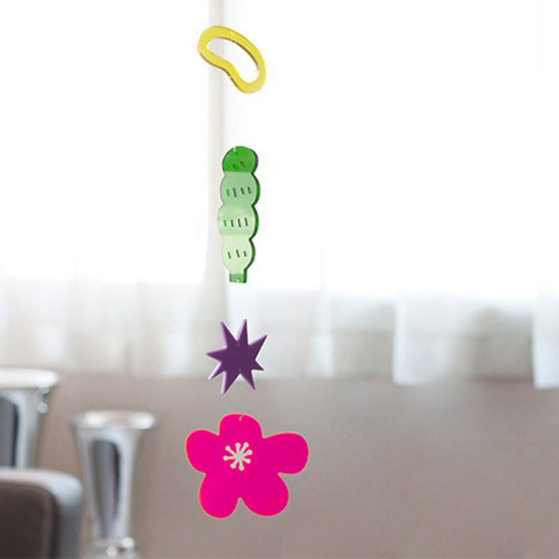 Piesă din acril clopoțel de vânt colorat drăguț pandantiv nordic geometric agățat decor pentru fereastră în aer liber, grădină, dropship, decor acasă