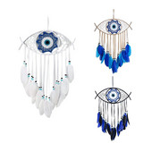 Evil Eye sapnų gaudyklės, skirtos miegamajame Rankomis austi makramo sapnų gaudyklė, pakabinama prie sienos namų dekoravimui, sėkmės kupina dovana