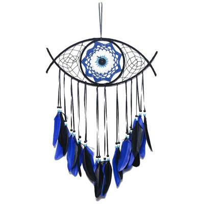 Evil Eye sapnų gaudyklės, skirtos miegamajame Rankomis austi makramo sapnų gaudyklė, pakabinama prie sienos namų dekoravimui, sėkmės kupina dovana