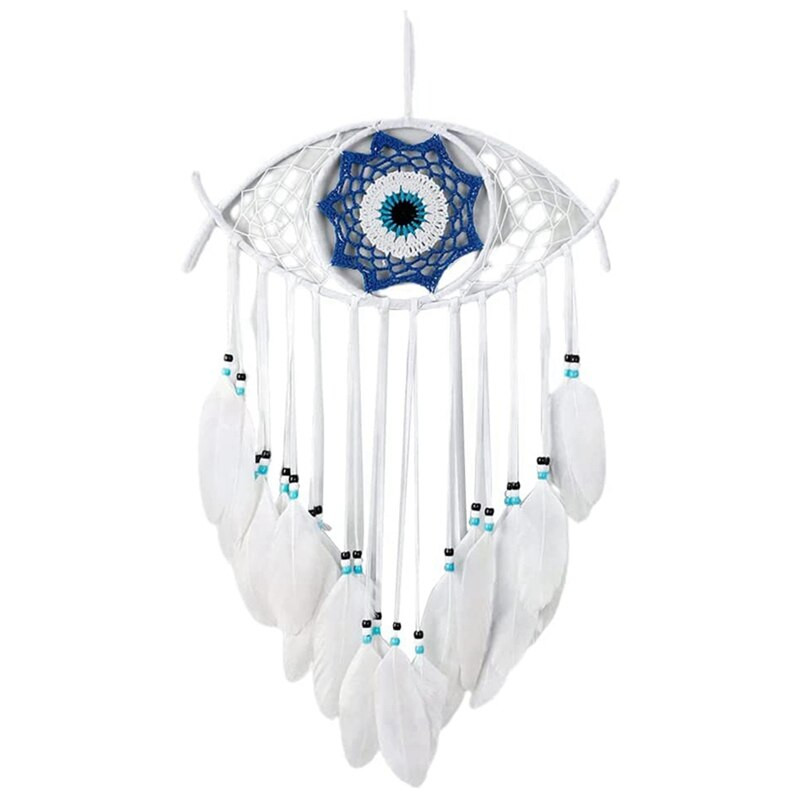Evil Eye sapnų gaudyklės, skirtos miegamajame Rankomis austi makramo sapnų gaudyklė, pakabinama prie sienos namų dekoravimui, sėkmės kupina dovana