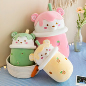 Cartoon Bear formájú plüsspárna, 25-40cm, cuki, teáscsésze formájú plüssmaci, plüssjáték, puha plüsspárna, életszerű, érdekes