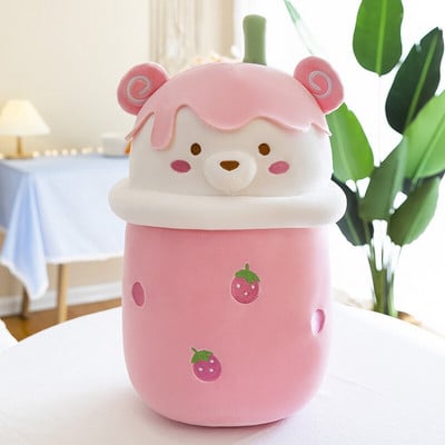 Cartoon Bear formájú plüsspárna, 25-40cm, cuki, teáscsésze formájú plüssmaci, plüssjáték, puha plüsspárna, életszerű, érdekes