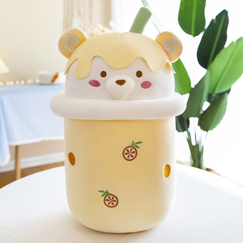 Cartoon Bear formájú plüsspárna, 25-40cm, cuki, teáscsésze formájú plüssmaci, plüssjáték, puha plüsspárna, életszerű, érdekes