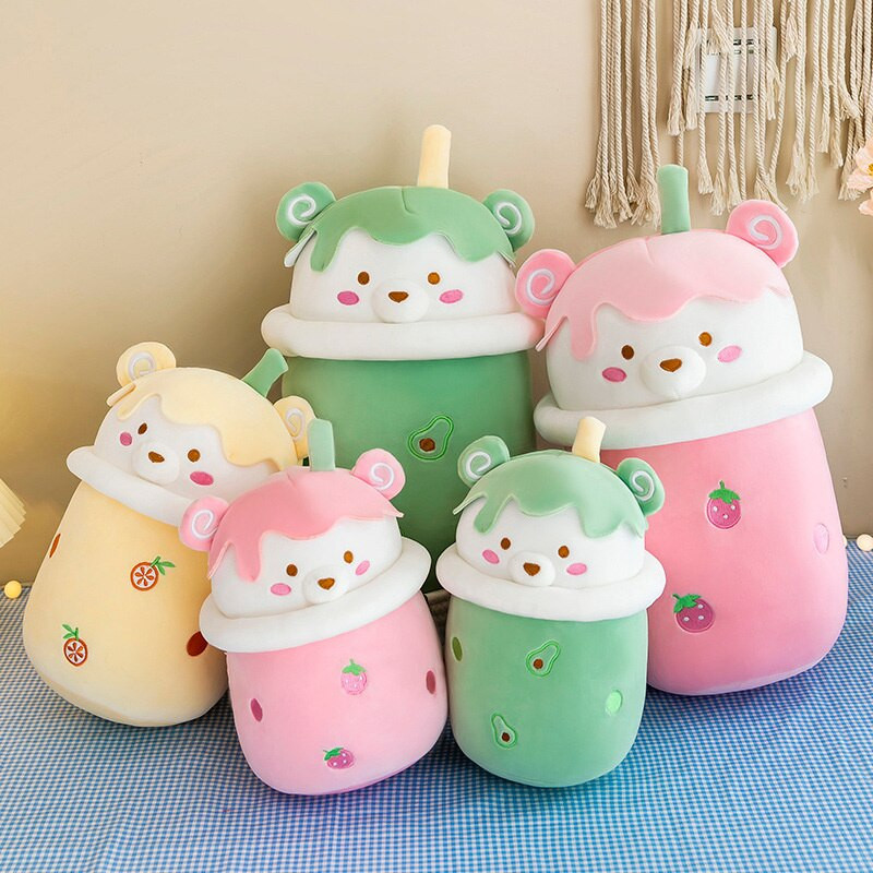 Cartoon Bear formájú plüsspárna, 25-40cm, cuki, teáscsésze formájú plüssmaci, plüssjáték, puha plüsspárna, életszerű, érdekes