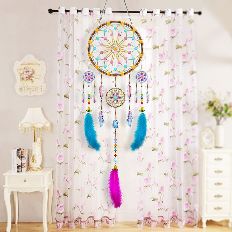 Χειροποίητο Diamond Mosaic Dream Catcher DIY Μοναδικό κρεμαστό κρεμαστό τοίχου Wind Chimes Art Craft Διακόσμηση κήπου σπιτιού