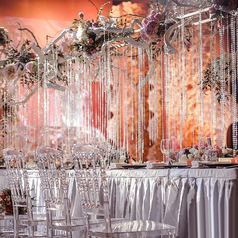 1 ritinys 30 m krištoliniai karoliukai užuolaidos girlianda deimantiniai akriliniai krištoliniai karoliukai užuolaidų styginiai užuolaidos „pasidaryk pats“ vestuvių vakarėlio dekoras