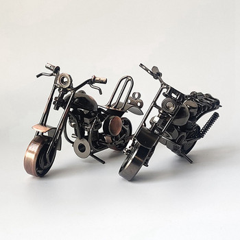 CAPTAINIRON Ръчно изработен железен модел на мотоциклет Ретро фигурка на мотор Метална декорация Желязна опора за мотоциклет Винтидж домашен декор Детска играчка