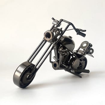 CAPTAINIRON Ръчно изработен железен модел на мотоциклет Ретро фигурка на мотор Метална декорация Желязна опора за мотоциклет Винтидж домашен декор Детска играчка