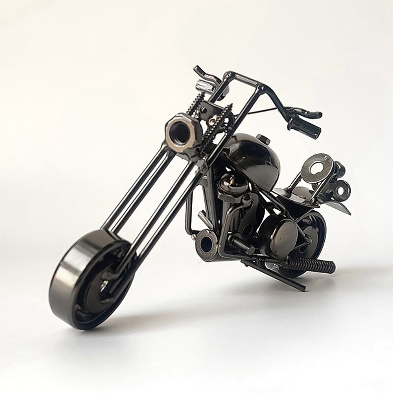 CAPTAINIRON kézzel készített vas motorkerékpár modell Retro motor figura fém dekoráció vas motorkerékpár kellékek vintage lakberendezési gyerekjáték
