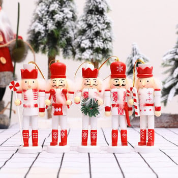 5 ΤΕΜ Παιδικός Καρυοθραύστης Στρατιώτης Κούκλα Ξύλινος Καρυοθραύστης Χαρούμενα Χριστουγεννιάτικα Διακόσμηση Μενταγιόν Στολίδια για διακόσμηση χριστουγεννιάτικων δέντρων