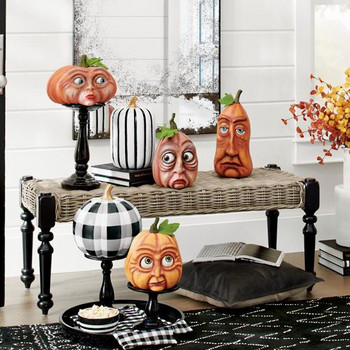 Wacky Pumpkin Face Halloween Pumpkin Outdoor Decoration Ghost Party Dance Yard home Decor Pumpkin Head Home Decoration Accessories