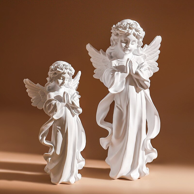 Angel Pray Szobor Műgyanta Otthon Kert Dekoráció Szobor Dísz Imádkozó Kerub ima Figura Berendezési cikkek