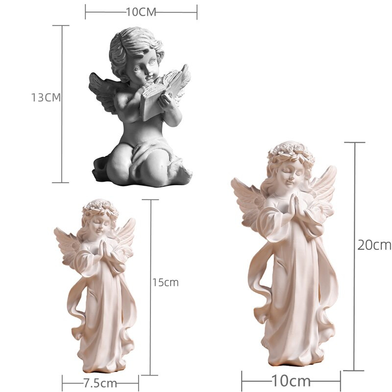 Angel Pray Szobor Műgyanta Otthon Kert Dekoráció Szobor Dísz Imádkozó Kerub ima Figura Berendezési cikkek