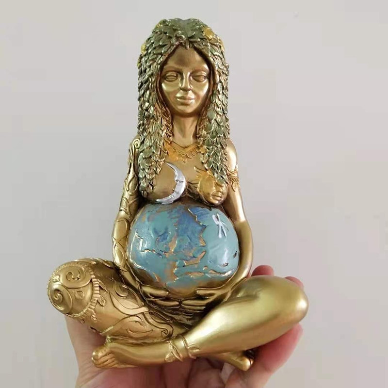 Gaia Földanya szobor istennő Földanya szobrocska Kerti Dísz Szabadtéri Szobrászat Dekoráció Lakásdekoráció Díszek Kézműves